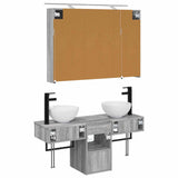 Set di Armadi da Bagno 4 pcs Sonoma grigio 100 x 14,5 x 70 cm