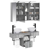Set di Armadi da Bagno 4 pcs Sonoma grigio 100 x 14,5 x 70 cm