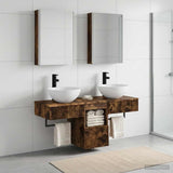 Set di Armadi da Bagno 5 pcs Rovere Fumo 43 x 11,5 x 60,5 cm