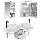 Set di Armadi da Bagno 5 pcs Bianco 50 x 14,5 x 70 cm