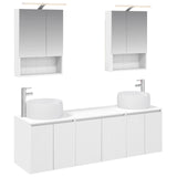 Set di Armadi da Bagno 5 pcs Bianco Legno ingegnerizzato