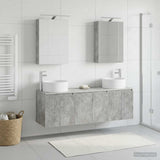 Set di Armadi da Bagno 5 pcs Grigio Cemento