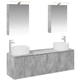 Set di Armadi da Bagno 5 pcs Grigio Cemento