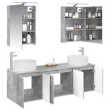 Set di Armadi da Bagno 5 pcs Grigio Cemento