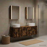 Set di Armadi da Bagno 5 pcs Rovere Fumo Legno ingegnerizzato
