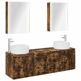Set di Armadi da Bagno 5 pcs Rovere Fumo Legno ingegnerizzato