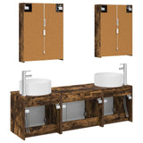 Set di Armadi da Bagno 5 pcs Rovere Fumo Legno ingegnerizzato