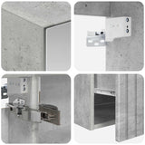 Set di Armadi da Bagno 5 pcs Grigio Cemento 50 x 14,5 x 70 cm
