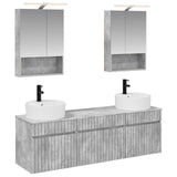 Set di Armadi da Bagno 5 pcs Grigio Cemento 50 x 14,5 x 70 cm