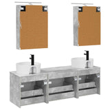Set di Armadi da Bagno 5 pcs Grigio Cemento 50 x 14,5 x 70 cm