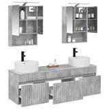 Set di Armadi da Bagno 5 pcs Grigio Cemento 50 x 14,5 x 70 cm