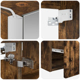 Set di Armadi da Bagno 4 pcs Rovere Fumo 103,5 x 15,5 x 70 cm