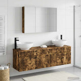 Set di Armadi da Bagno 4 pcs Rovere Fumo 103,5 x 15,5 x 70 cm
