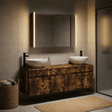 Set di Armadi da Bagno 4 pcs Rovere Fumo 103,5 x 15,5 x 70 cm
