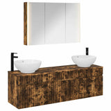 Set di Armadi da Bagno 4 pcs Rovere Fumo 103,5 x 15,5 x 70 cm