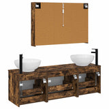 Set di Armadi da Bagno 4 pcs Rovere Fumo 103,5 x 15,5 x 70 cm