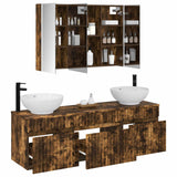 Set di Armadi da Bagno 4 pcs Rovere Fumo 103,5 x 15,5 x 70 cm
