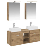 Set di mobili per il bagno 5 pz Rovere Artigianale