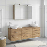 Set di mobili per il bagno 4 pz Rovere Artigianale