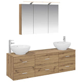 Set di mobili per il bagno 4 pz Rovere Artigianale