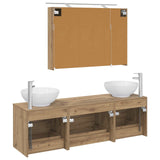 Set di mobili per il bagno 4 pz Rovere Artigianale