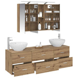 Set di mobili per il bagno 4 pz Rovere Artigianale