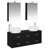 Set di mobili per il bagno 5 pcs Rovere Nero