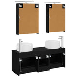 Set di mobili per il bagno 5 pcs Rovere Nero