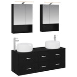 Set di mobili per il bagno 5 pcs Rovere Nero