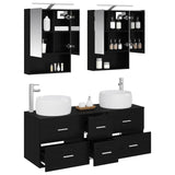Set di mobili per il bagno 5 pcs Rovere Nero