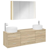 Set di mobili per il bagno 4 pcs Rovere Sonoma