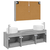 Set di mobili per il bagno 4 pcs Sonoma grigio