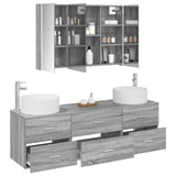 Set di mobili per il bagno 4 pcs Sonoma grigio