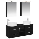 Set di mobili per il bagno 5 pcs Rovere Nero