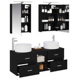 Set di mobili per il bagno 5 pcs Rovere Nero