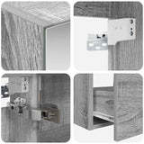 Set di mobili per il bagno 5 pcs Sonoma grigio