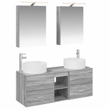 Set di mobili per il bagno 5 pcs Sonoma grigio
