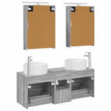 Set di mobili per il bagno 5 pcs Sonoma grigio
