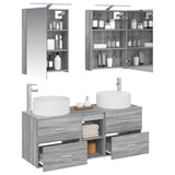 Set di mobili per il bagno 5 pcs Sonoma grigio
