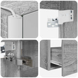 Set di mobili per il bagno 5 pcs Sonoma grigio
