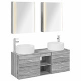 Set di mobili per il bagno 5 pcs Sonoma grigio