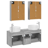 Set di mobili per il bagno 5 pcs Sonoma grigio