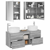 Set di mobili per il bagno 5 pcs Sonoma grigio