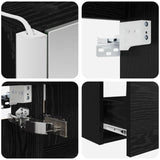 Set di mobili per il bagno 4 pcs Rovere Nero