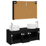 Set di mobili per il bagno 4 pcs Rovere Nero