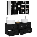 Set di mobili per il bagno 4 pcs Rovere Nero