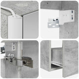 Set di mobili per il bagno 4 pcs Grigio Cemento