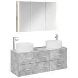 Set di mobili per il bagno 4 pcs Grigio Cemento