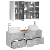 Set di mobili per il bagno 4 pcs Grigio Cemento