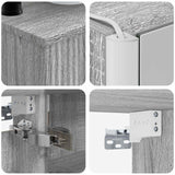 Set di mobili per il bagno 6 pcs Sonoma grigio